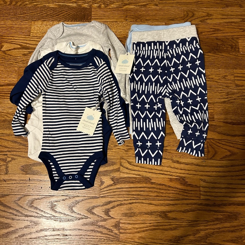 Boys 6-9 months - long sleeve pants and onesies. NWT